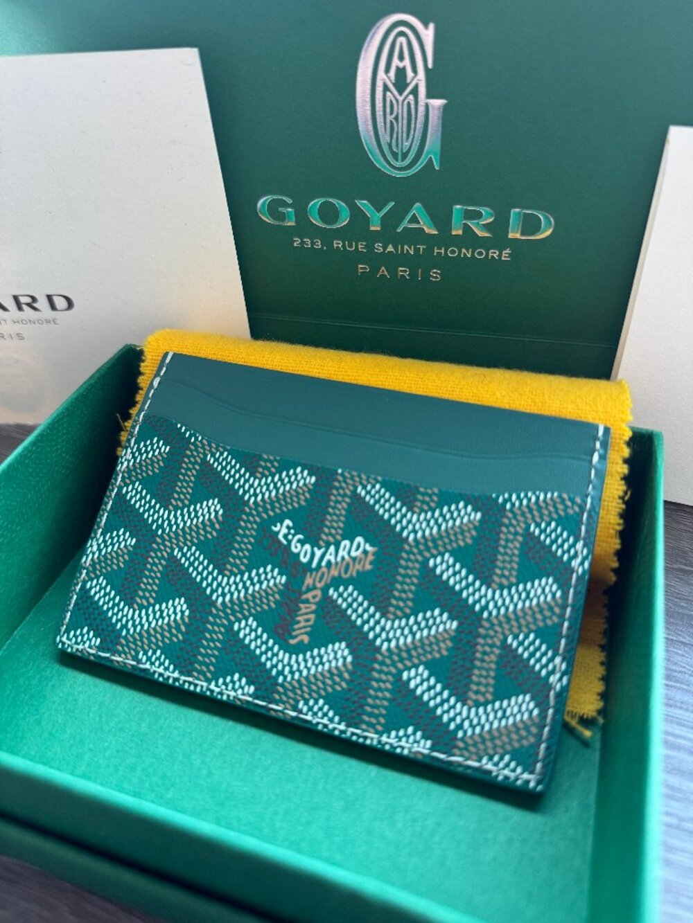 Goyard Sulpice Card Holder – Green – Brand New Full Set